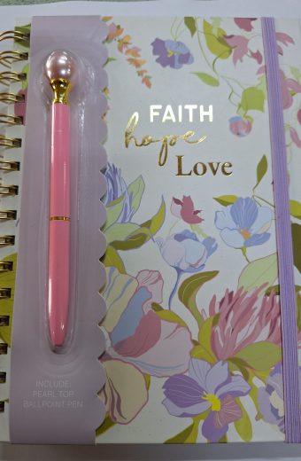 Spiral Journal w Novelty Pen - Lavender Bouquet